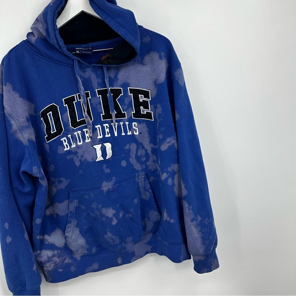Duke Blue Devils Custom Bleach Splatter Hoodie Size XL - Picture 3 of 8
